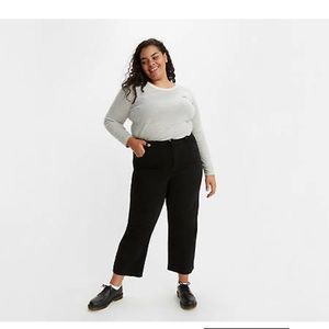 Levi’s RIBCAGE STRAIGHT ANKLE WOMEN'S JEANS (PLUS SIZE), 14L, Black Sprout